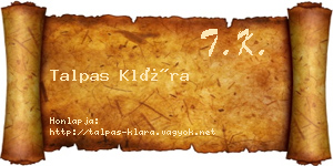 Talpas Klára névjegykártya