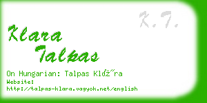 klara talpas business card